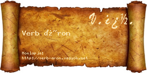 Verb Áron névjegykártya